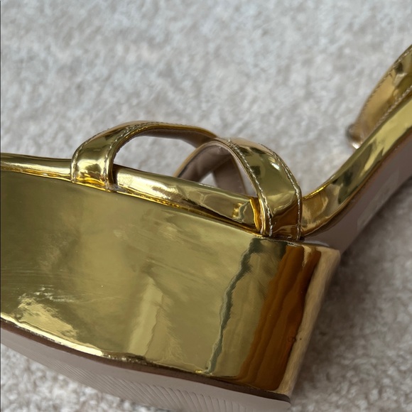 Steve Madden Metallic Gold Strappy Heels - Picture 6 of 6